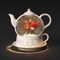 Roman 8&#x22; LED Lighted Cardinal Christmas Snow Globe Teapot